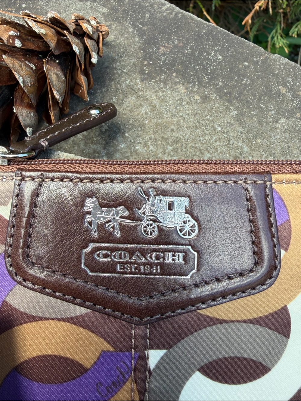 COACH Legacy Op Art Scarf Print Keychain NWT - Picture 3 of 9